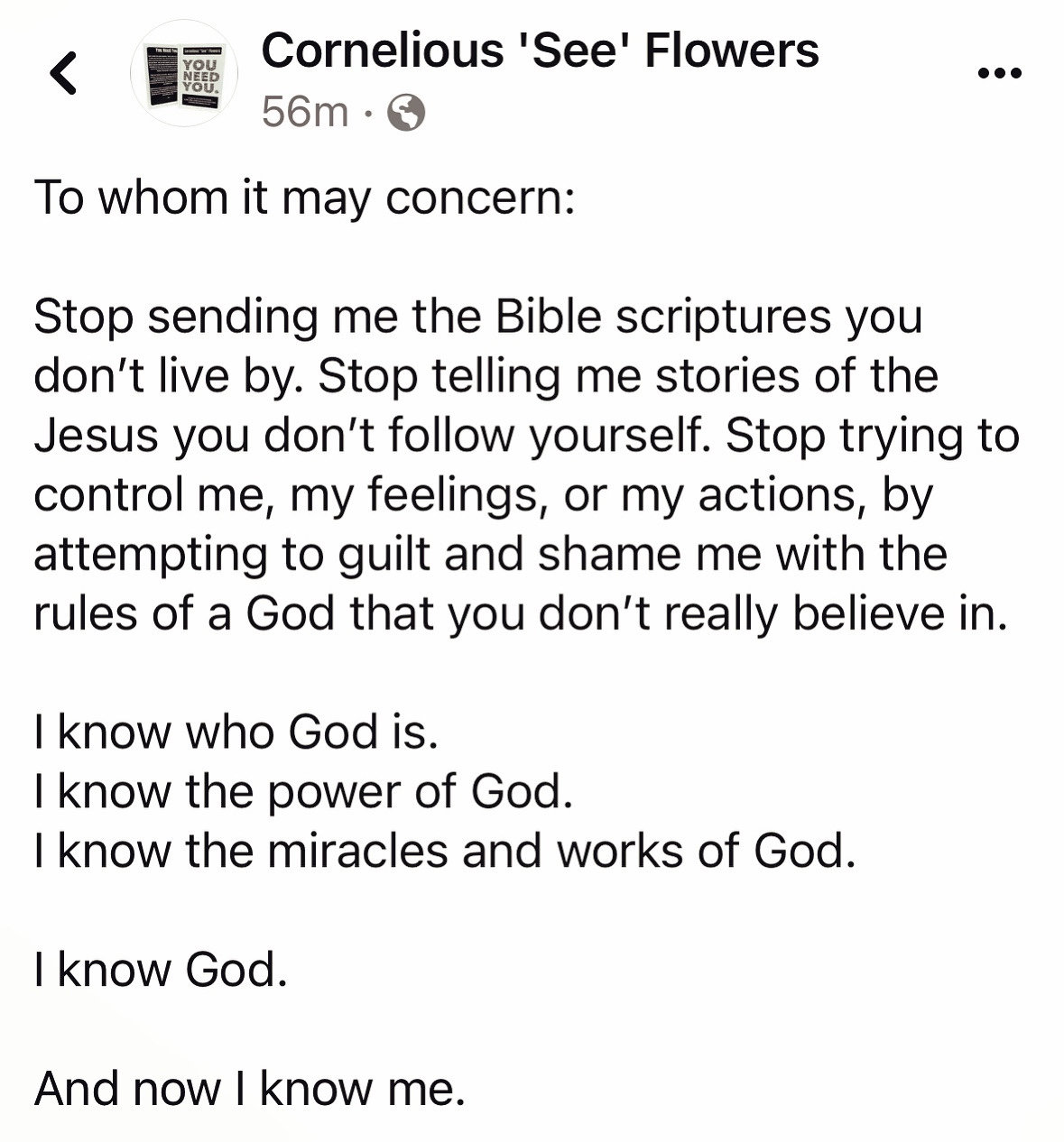 God can’t use You like that…